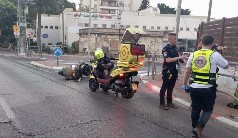 תאונה ברחוב ירושלים בראשון לציון, צילום מד"א